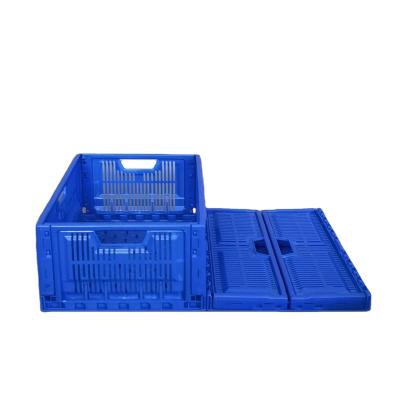 China Plastic Vented Folding Large Container Promotion Transport Storage And Moving Crate Basket For Sale for sale