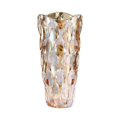 China Art Decor Nordic Light Luxury Crystal Glass Vase Living Room and Vase Rose Flower Decoration Vase Hotel Flower Arrangement Decoration for sale