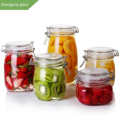 China Art Decor Glass Sealed Can Tea Dried Fruit Storage Jar Food Storage Jar Sealed Bottle for sale