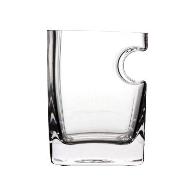 China Simple Cigar Cup Crystal Glass Whiskey Tumbler Bar Wine Beer Glass Wine Set Artificial Cigar Blowing Round Cup for sale