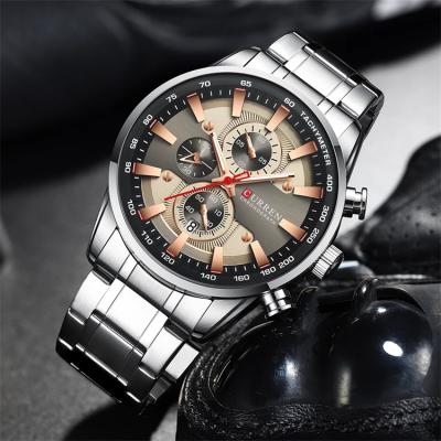 China Unique CURREN 8351 Chronograph Watch Men Stainless Steel Band Fashion Quartz Clock Luminous Indicators Sports Watches for sale