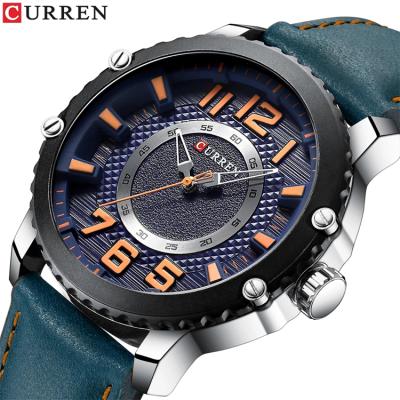 China CURREN 8341 Luxury Creative Large Dial Waterproof Leather Men Watches Fashion Style Business Quartz Men Watch Male Clock for sale