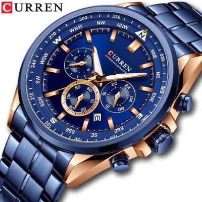 China New CURREN 8399 Minimalist Chronograph Sport Chronograph Mens Wrist Quartz Stainless Steel Clock Watch Male Mens Watches Relogio Masculino for sale