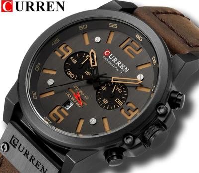 China New CURREN 8314 Waterproof Men Watches Top Brand Luxury Men's Wristwatches Quartz Leather Male Clock 2021 Military Date for sale