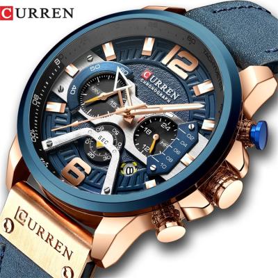 China Curren 8329 Waterproof 2021 Men's Watches Top Luxury Military Sport Wrist Watch Brand Quartz Leather Watch for sale