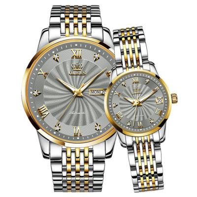 China Luxury 6630 Automatic Mechanical Waterproof Clock Relogio Masculino Lover Stainless Steel Date Watch Couples Watch OELVS Brand for sale