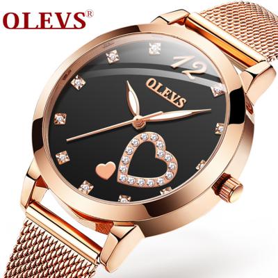 China OLEVS 5189 Water Resistant Women Watch Fashion Casual Ladies Synchronize Gold Rhinestone Ladies Wrist Watch Women Clocks Rhinestone Drop Shipping for sale