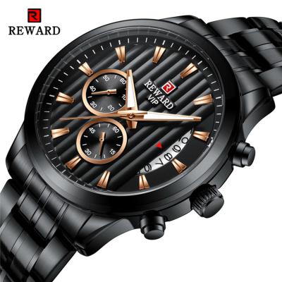 China REWARD RD81010M Luxury Mens Watches Stainless Steel Quartz Sport Watch Mens Automatic Waterproof Chronograph Wristwatches Male Date Clock for sale