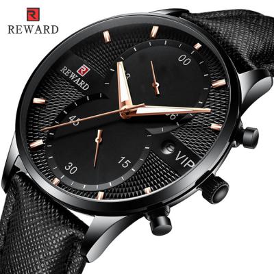 China Auto Date REWARD RD83003M Mens Watches Brand Luxury Fashion Business Waterproof Japan Quartz Movement Leather Luminous Male Classy Clock for sale