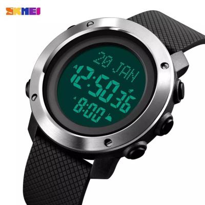 China Automatic Men's Digital Watch Sports Style Qibla Qibla Prayer Clocks Date SKEMI 1728 Muslim Waterproof Religious Month LED Reminder Electronic Prayer Clocks for sale