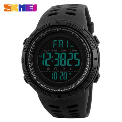 China SKMEI 1251 Alarm Men Sport Dual Time Watches Alarm Clock 5Bar Countdown Waterproof Digital Watches for sale