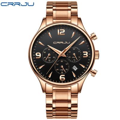 China CRRJU 2218 Water Resistant Men Watch Chronograph Luxury Waterproof Steel Strap Date Wrist Wristwatch Male Quartz Brand Clock for sale