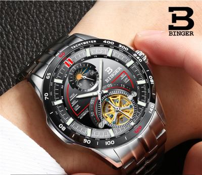 China BINGER 10001 Date BINGER 10001 Automatic Mechanical Tourbillon Clock Sapphire Watch Automatic Mechanical Mens Watches Binger for sale