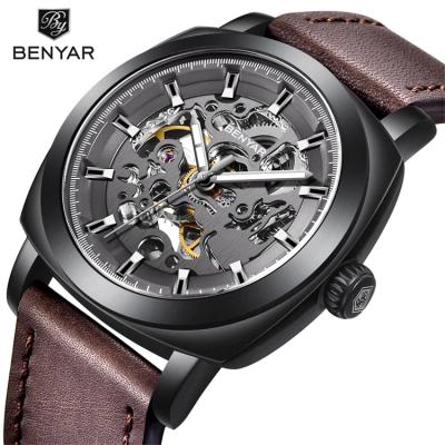 China BENYAR Water Resistant Men Watches 5121 Top Brand Luxury Business Automatic Mechanical Watch Leather Men Waterproof Sports Wristwatches for sale