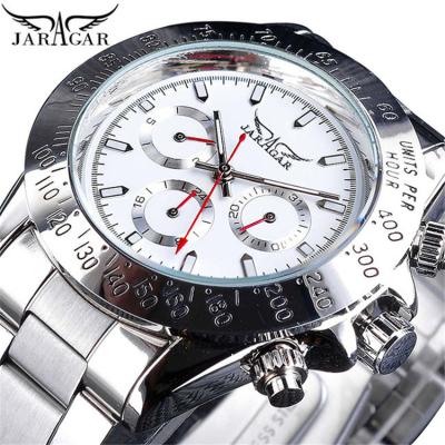 China Jaragar 051 Automatic Mechanical Watch Men's Gold Strap Stainless Steel Strap Date Bezel Date Automatic Mechanical Wind Men's Sport Business Watch Clock for sale