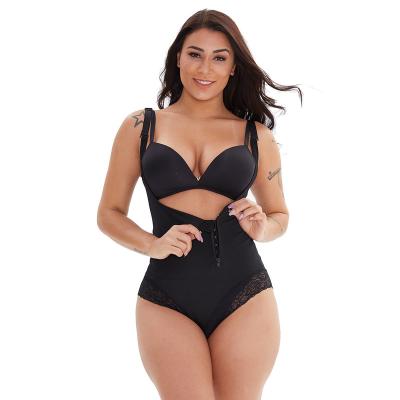 China Antibacterial Zippered slim colombianas de faja de moldeadora crotch shapewear colombian women open postparto lace up jumpsuit shapers for sale