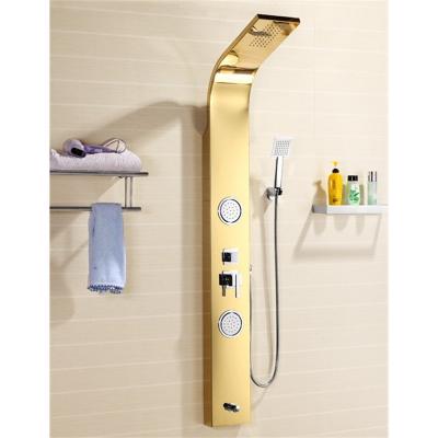 中国 Modern Stainless Steel Rainfall Shower Panel With Hand Shower Tower System Massage Bathroom Bath Rain Shower Column Set 販売のため