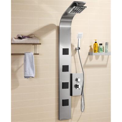 China Modern Stainless Steel Shower Panel With Hand Shower Tower Bathroom Massage Bath Rain Shower Column Set Te koop