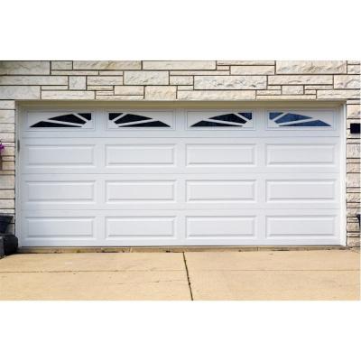 China Modern PU Foam Infilled Overhead Garage Door For Villa With Optional Window for sale