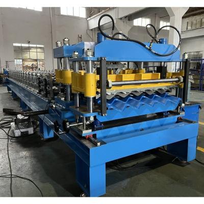 China Garment Shops Full Automatic 15m/min Metal Roof Pressing Panel Glazed Tile Roof Sheet Roll Forming Machine for sale