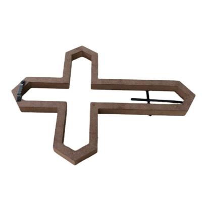 China Art Decor Factory Hot Sales Modern Design Home Decorations Wooden Cross For Living Room Art for sale