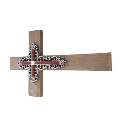 China Craft Meterials Art Home Decor Resin Cross Wall Art Decor Wholesale High Quality for sale