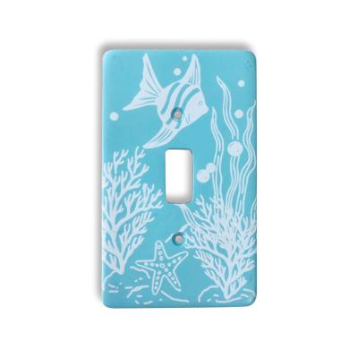 China Other Manufacturer Supplier Resin Crafts Polyresin Printing Fish Switch Plate For Home Decor for sale