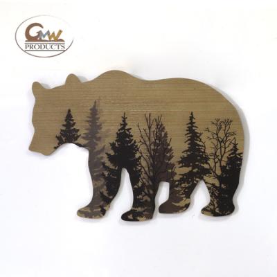 China High Quality Home Decor MDF Bear Silhouette Print Wall Decor Forest For Home for sale