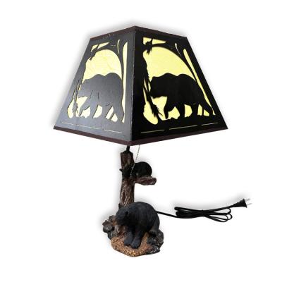 China Poly Resin Bear Lamp Table Decor for sale