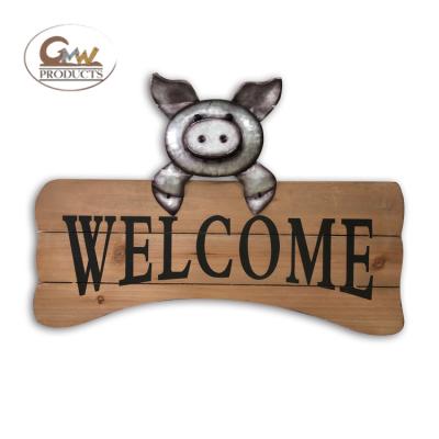 China Home decor factory wholesale price wall sign pig decoration for restaurant for sale