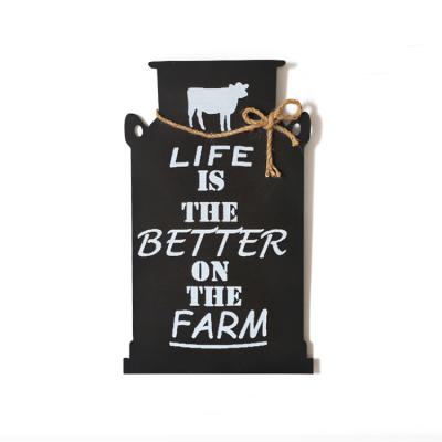 China Factory Price Modern Brand New Wall Art Metal Cow Milk Can Wall Decor For Living Room for sale