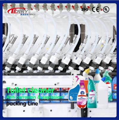 China CE Single Row 14 Heads Chemical Packaging Line Liquid Filling Machine Bottle Filling for sale