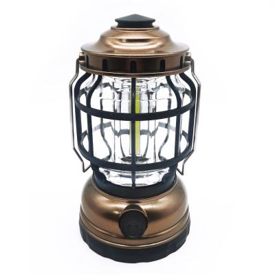 China Retro Outdoor COB Tent Camping Dimmable LED Light Outdoor Antique Lantern With Hook for sale