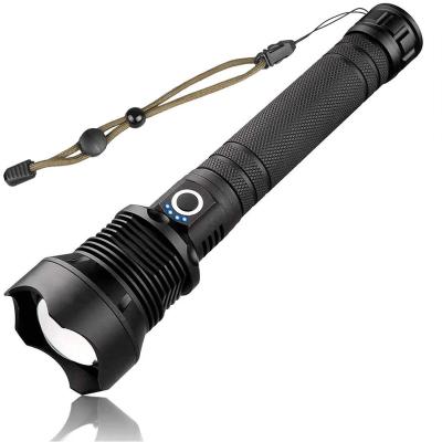 China Powerful Emergency XHP 50 Flashlight 5 Modes USB Zoom Tactical Portable Outdoor Flash Light Rechargeable LED Torch 18650 or 26650 Battery for sale