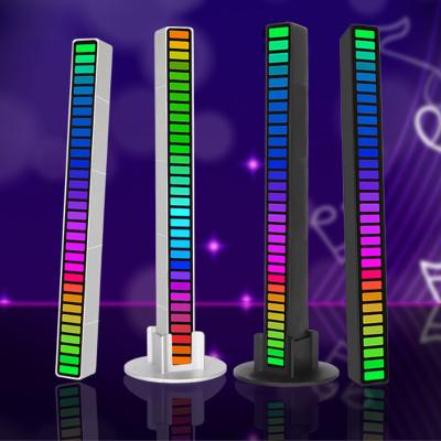 China Modern RGB sound control pickup rhythm lights music ambient lamp car LED night lights with USB charging for sale