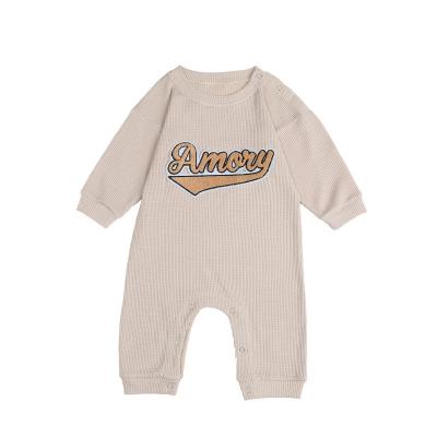 China Substantial Eco-friendly Washable Breathable Newborn Solid Color Onesie Cotton Baby Thick Rompers Autumn Children's Clothing Winter Fall Embroidered Baby Romper Climbing Sui for sale