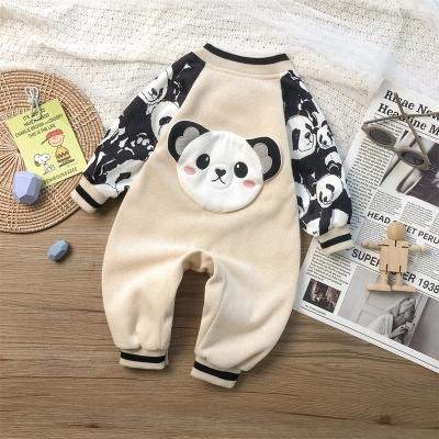 China Eco-Friendly Washable Breathable Babies Fashion Cotton Warm Romper Substantial with Cute Panda Patter Babies Romper Fashion Fabric 2023 for sale