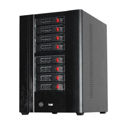 China Hot Sale 8 Bay Mini itx NAS Storage Case with Hot Swap Cases NEW 260mm x 195mm x 330mm for sale