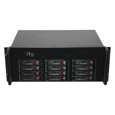 China SGCC Thickness: 1.2MM NAS Case 4U 19inch Hotswap 12bay Server Storage Case CCTV Storage Rackmount Server for sale