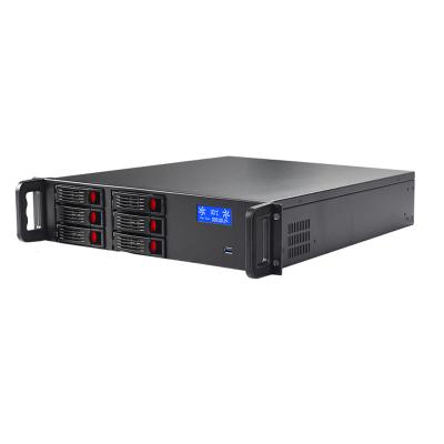 China With Fan SGCC 19 Inch 2u 6 Network Storage 2u Chassis Aluminum Industrial PC Server Case Small Computer Bay for sale