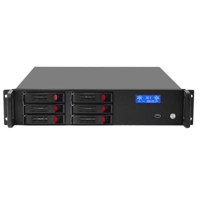 China With Fan HTPC 19 Inch 2u 6 Bay Server Chassis PC Computer Server Rackmount Industrial Case with 7 PCIE Slots for sale