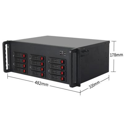 China With Fan IPFS 12 Bay NAS Server Case For Network Storage Hotswappable 19 Inch PC 4u Industrial Chassis With 3.5