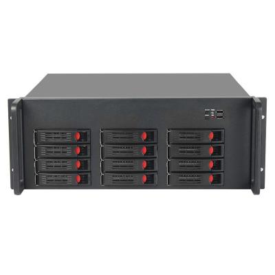 China With Fan HTPC 19 Inch 4u 12 Bay NAS Server Case With 3.5