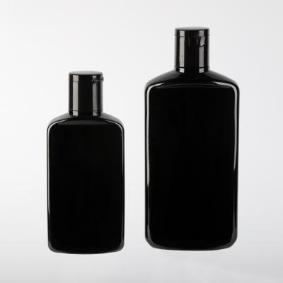 China BEAUTY PACKAGING environmental protection bottle 500ML large capacity black plastic shampoo shower gel storage tank for sale