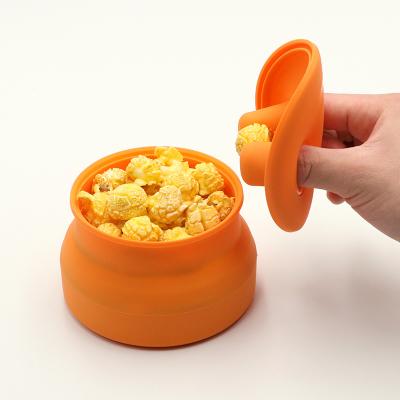 China BPA Free No Need Wash Hand Finger Out Door Foldable Silicone Baby Snacks Cup BPA Free Kids Collapsible Snack Cup for sale