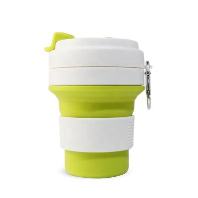 China New 350ml Viable Bpa Free Camping Portable Reusable Collapsible Drinking Collapsible Drinking Collapsible Cup With Lids for sale