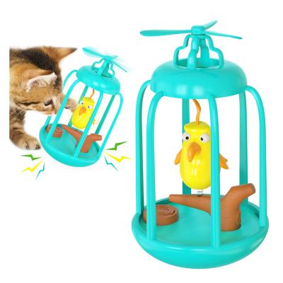 China 2022 New Arrival Squeaky Pet Toy Cat Tumbler Laser Interactive Bird Cage Squeaky Cat Playing Toy for sale