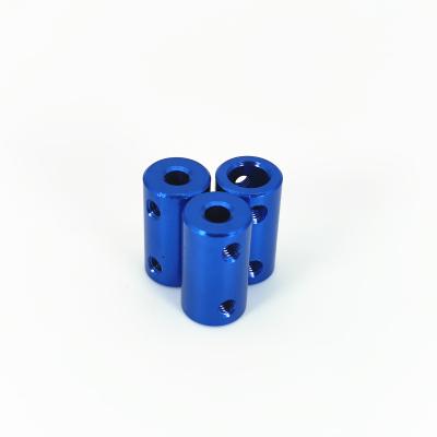 China Electronic Hardware CNC Parts 3D Printer Machining Aluminum Components Coupling 5*5mm Blue Anodized 5*8mm for sale