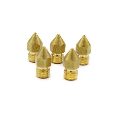 China Building Material Shops Tooling 3D Brass Printer E-3D V6 Nozzle M6 Thread 1.75/3.0 Consumables 0.5 Mm 0.4 Mm 0.3 Mm Caliber for sale