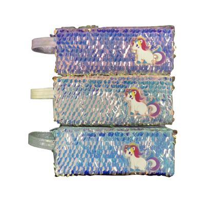 China Durable Sequin Unicorn Pen Bag With Handle for sale